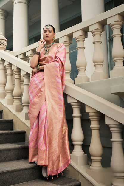 Banarasi P.V. Silk Saree with Exclusive Weaving Jaal Design - LaVante Fashion