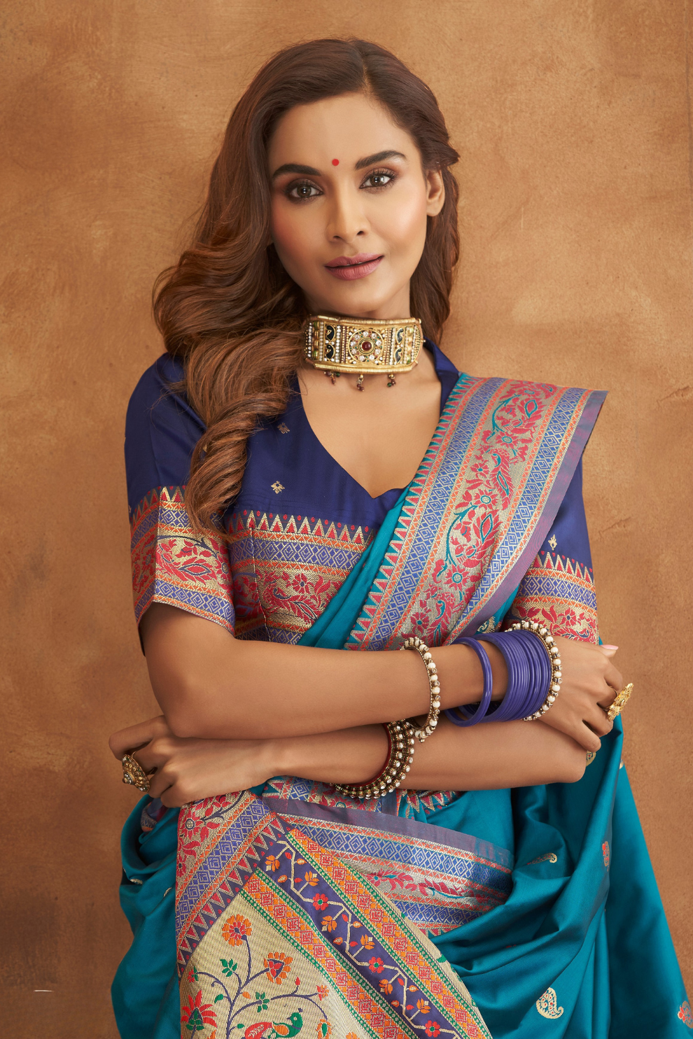 Golden Grace Soft Banarasi Silk Saree with Rich Pallu Design - LaVante Fashion