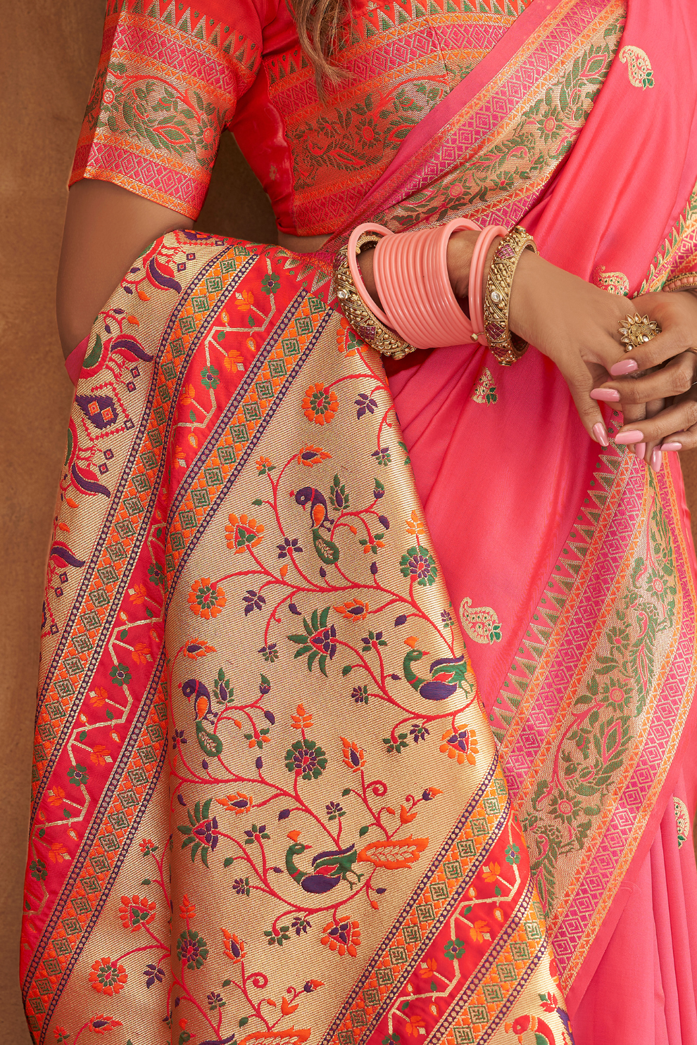 Golden Grace Soft Banarasi Silk Saree with Rich Pallu Design - LaVante Fashion