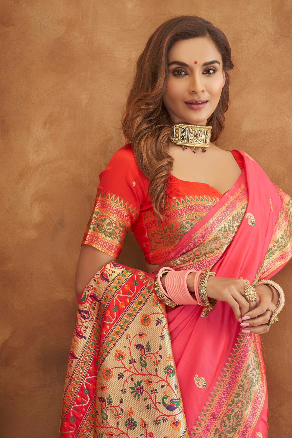 Golden Grace Soft Banarasi Silk Saree with Rich Pallu Design - LaVante Fashion