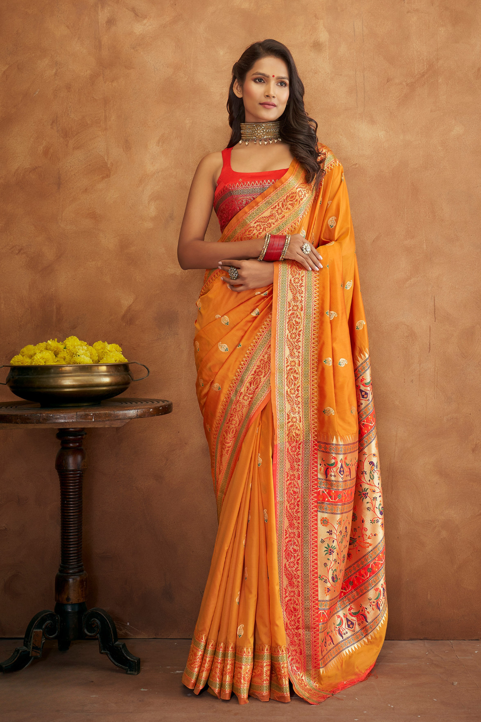 Golden Grace Soft Banarasi Silk Saree with Rich Pallu Design - LaVante Fashion