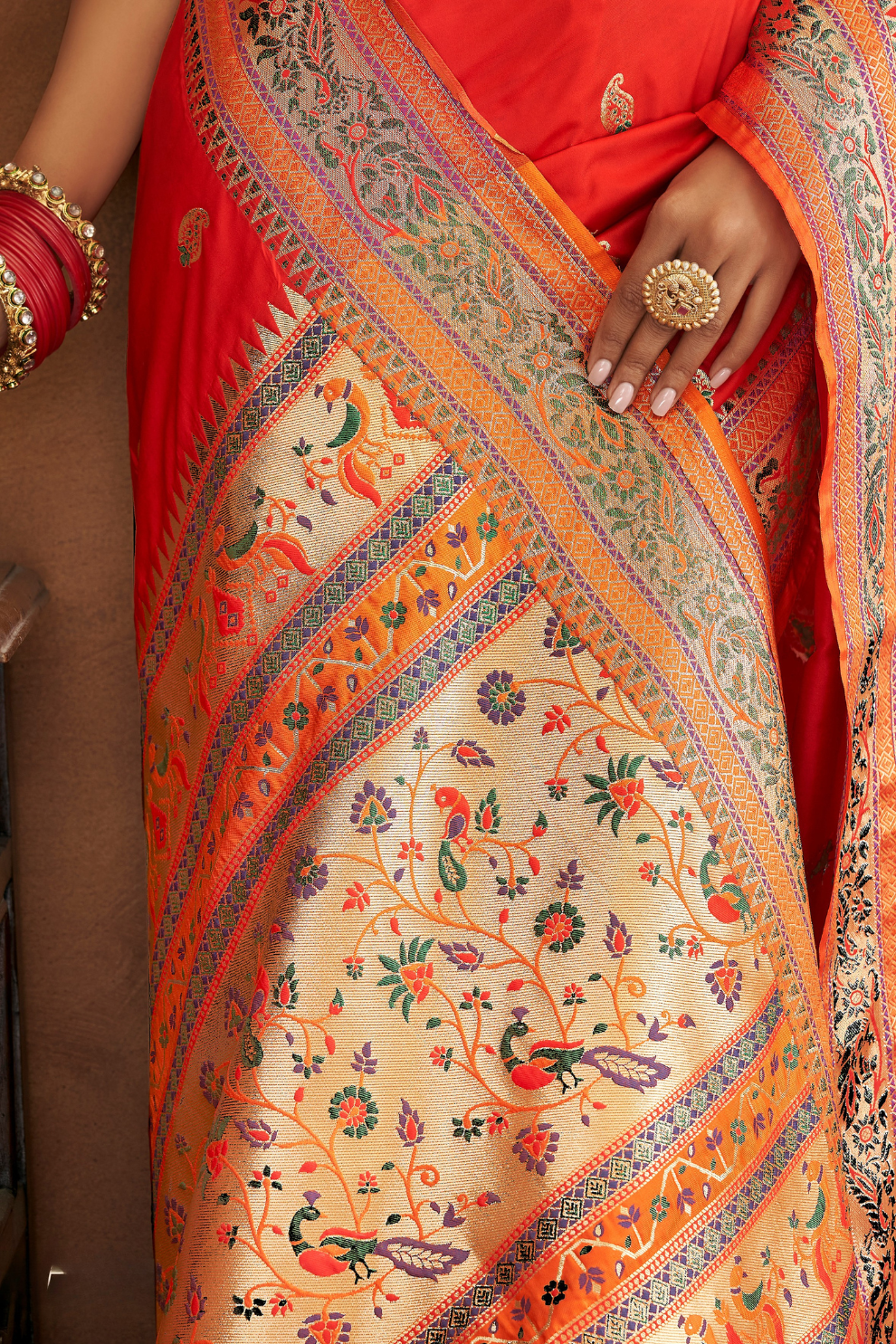 Golden Grace Soft Banarasi Silk Saree with Rich Pallu Design - LaVante Fashion