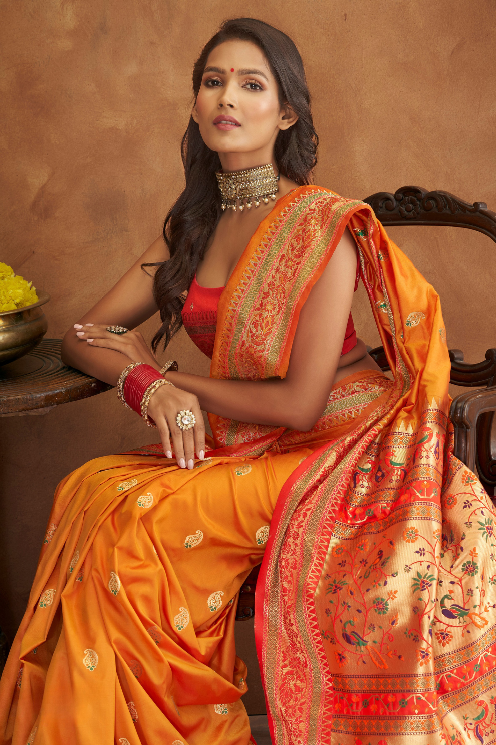 Golden Grace Soft Banarasi Silk Saree with Rich Pallu Design - LaVante Fashion