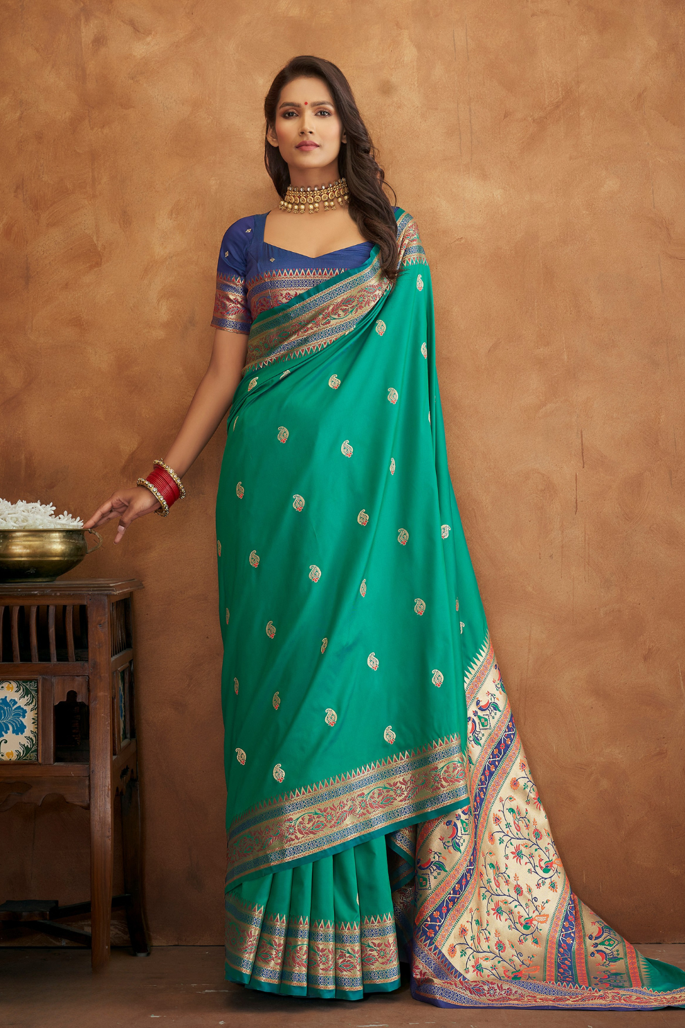 Golden Grace Soft Banarasi Silk Saree with Rich Pallu Design - LaVante Fashion