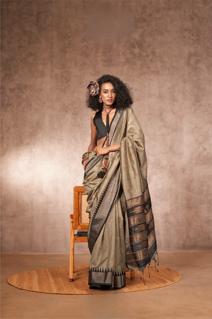 Bhagalpuri Handloom Silk Saree with Natural Weaving Elegance