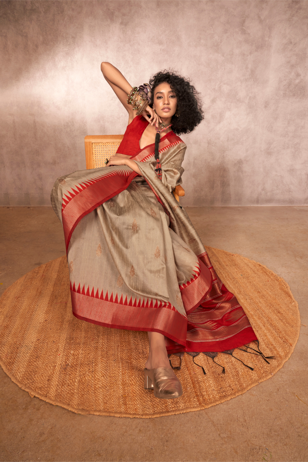 Bhagalpuri Handloom Silk Saree with Natural Weaving Elegance