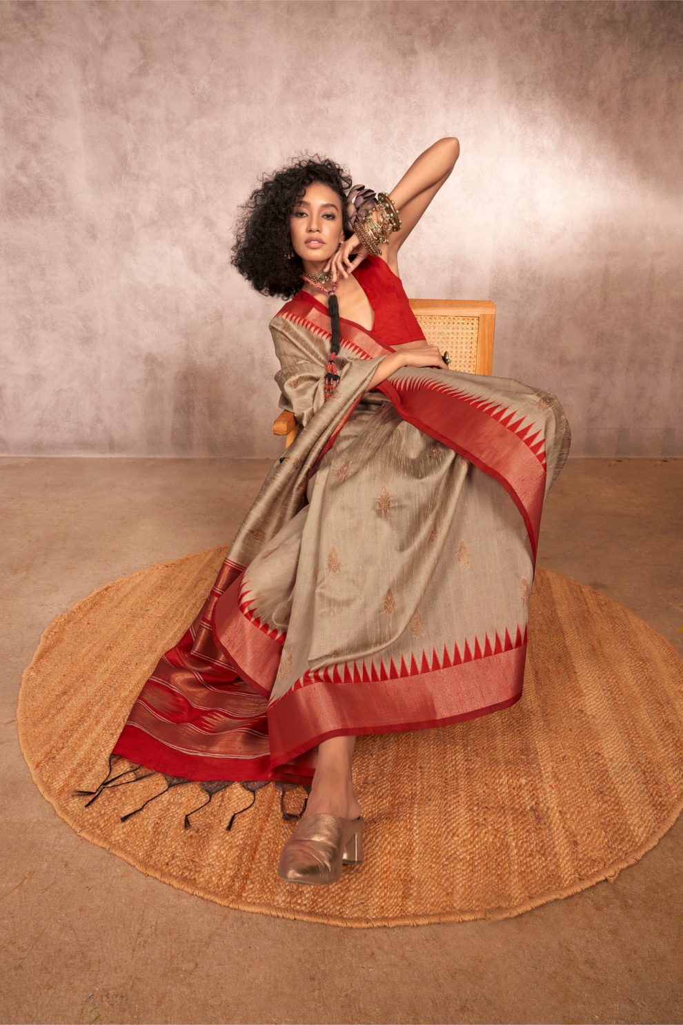 Bhagalpuri Handloom Silk Saree with Natural Weaving Elegance