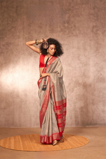 Bhagalpuri Handloom Silk Saree with Natural Weaving Elegance