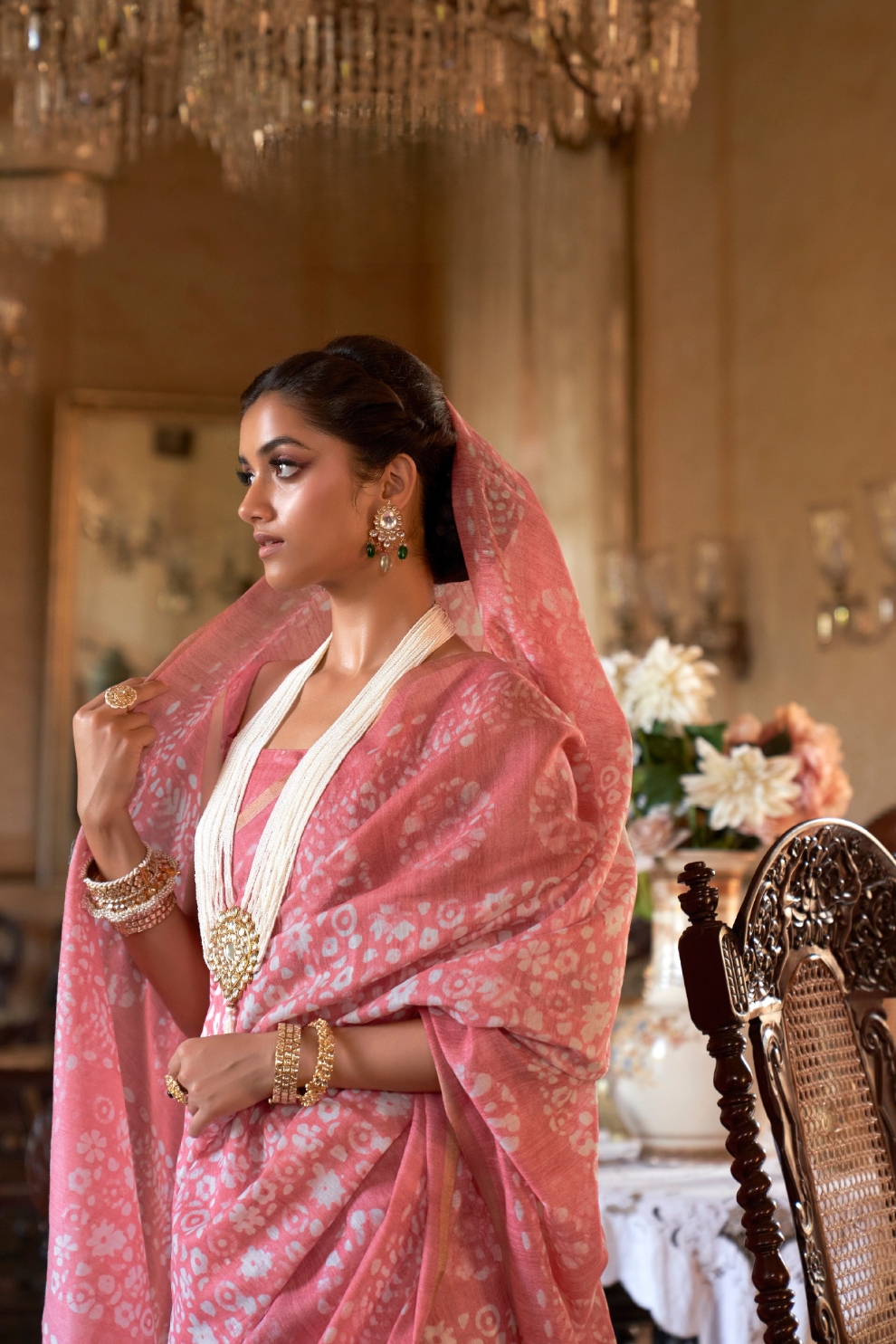 Graceful Bagru Cotton Saree with Dabu Zari Design