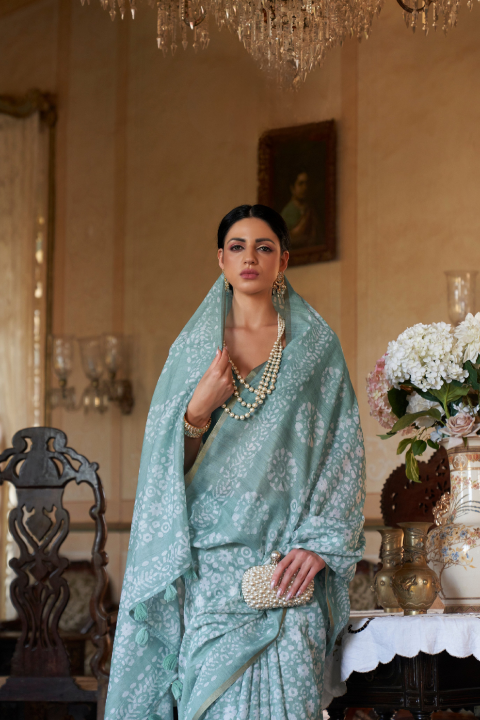 Graceful Bagru Cotton Saree with Dabu Zari Design