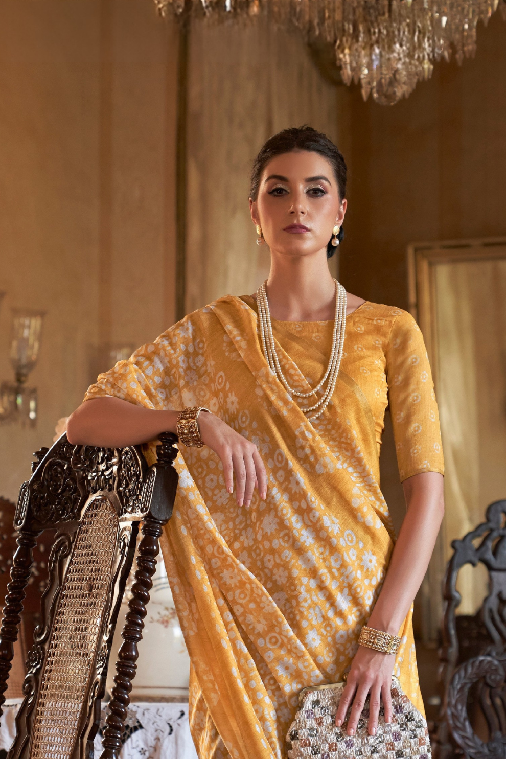 Graceful Bagru Cotton Saree with Dabu Zari Design