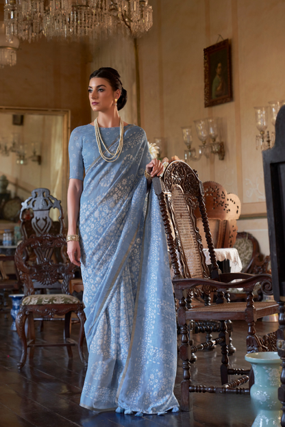 Graceful Bagru Cotton Saree with Dabu Zari Design