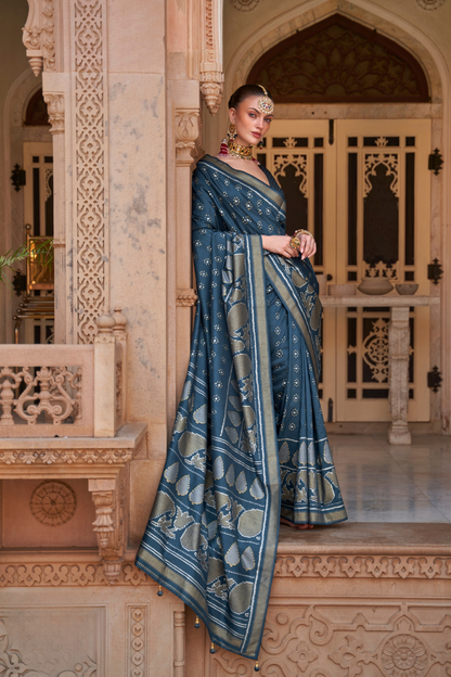 Banarasi Silk Blend Saree with Rich Zari Weaving