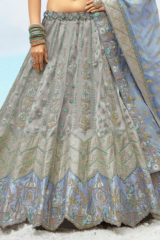 Luxury Silk Lehenga Set with Fine Hand Embroidery