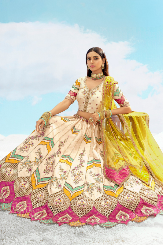 Luxury Silk Lehenga Set with Fine Hand Embroidery