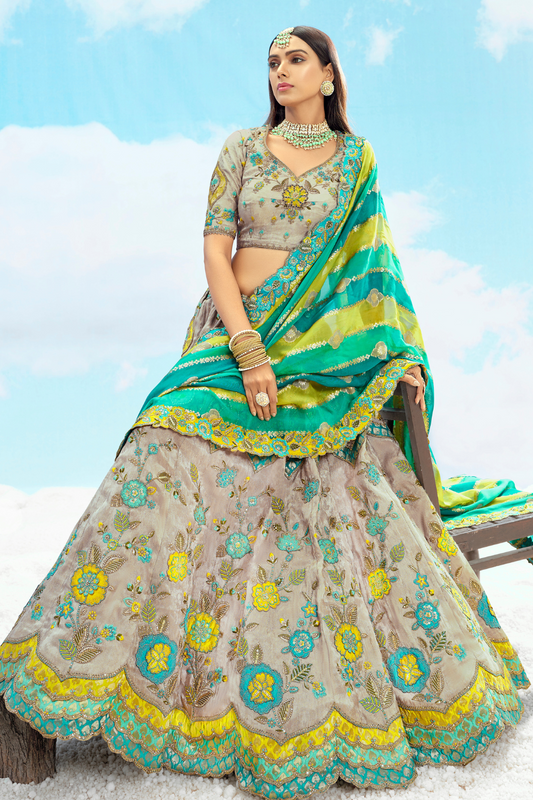 Luxury Silk Lehenga Set with Fine Hand Embroidery