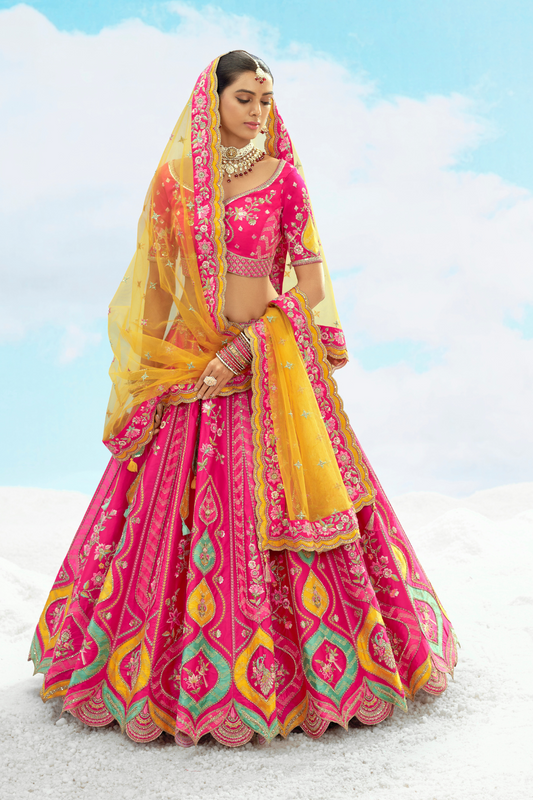 Luxury Silk Lehenga Set with Fine Hand Embroidery