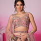 Bridal Net Moti And Sequins Embroidery Lehenga Choli Dupatta