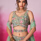 Bridal Net Moti And Sequins Embroidery Lehenga Choli Dupatta