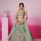 Bridal Net Moti And Sequins Embroidery Lehenga Choli Dupatta