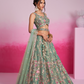 Bridal Net Moti And Sequins Embroidery Lehenga Choli Dupatta