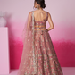 Bridal Net Moti And Sequins Embroidery Lehenga Choli Dupatta