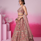 Bridal Net Moti And Sequins Embroidery Lehenga Choli Dupatta
