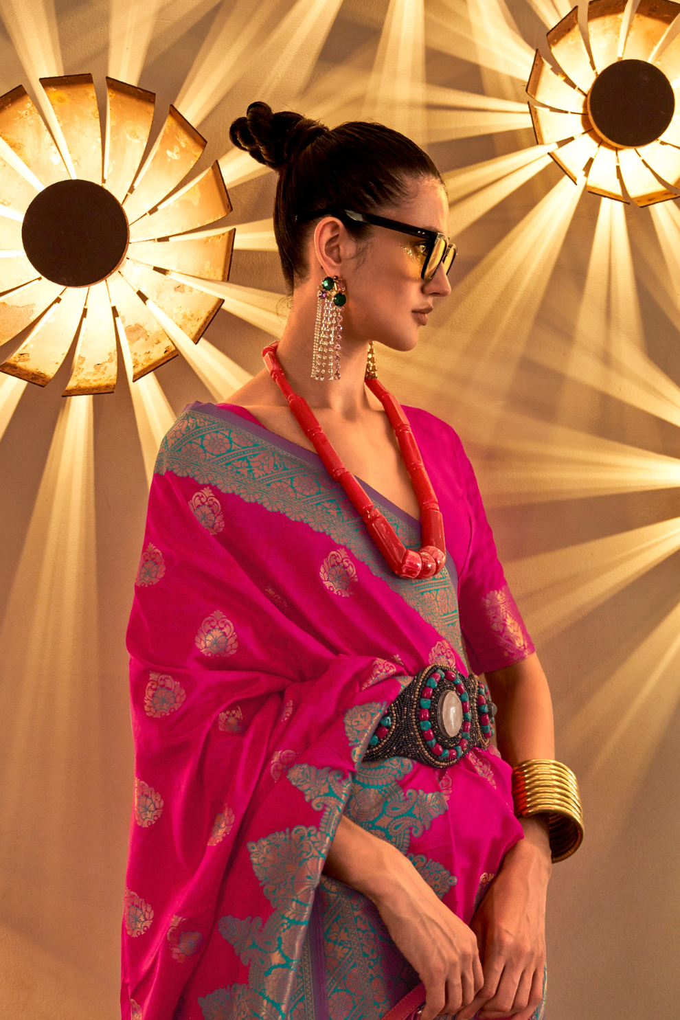 Chaap Handloom Weaving Silk Banarasi Saree with Traditional Charm