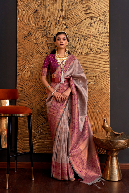 Elegant Handloom Woven Silk Saree with Classic Craftsmanship
