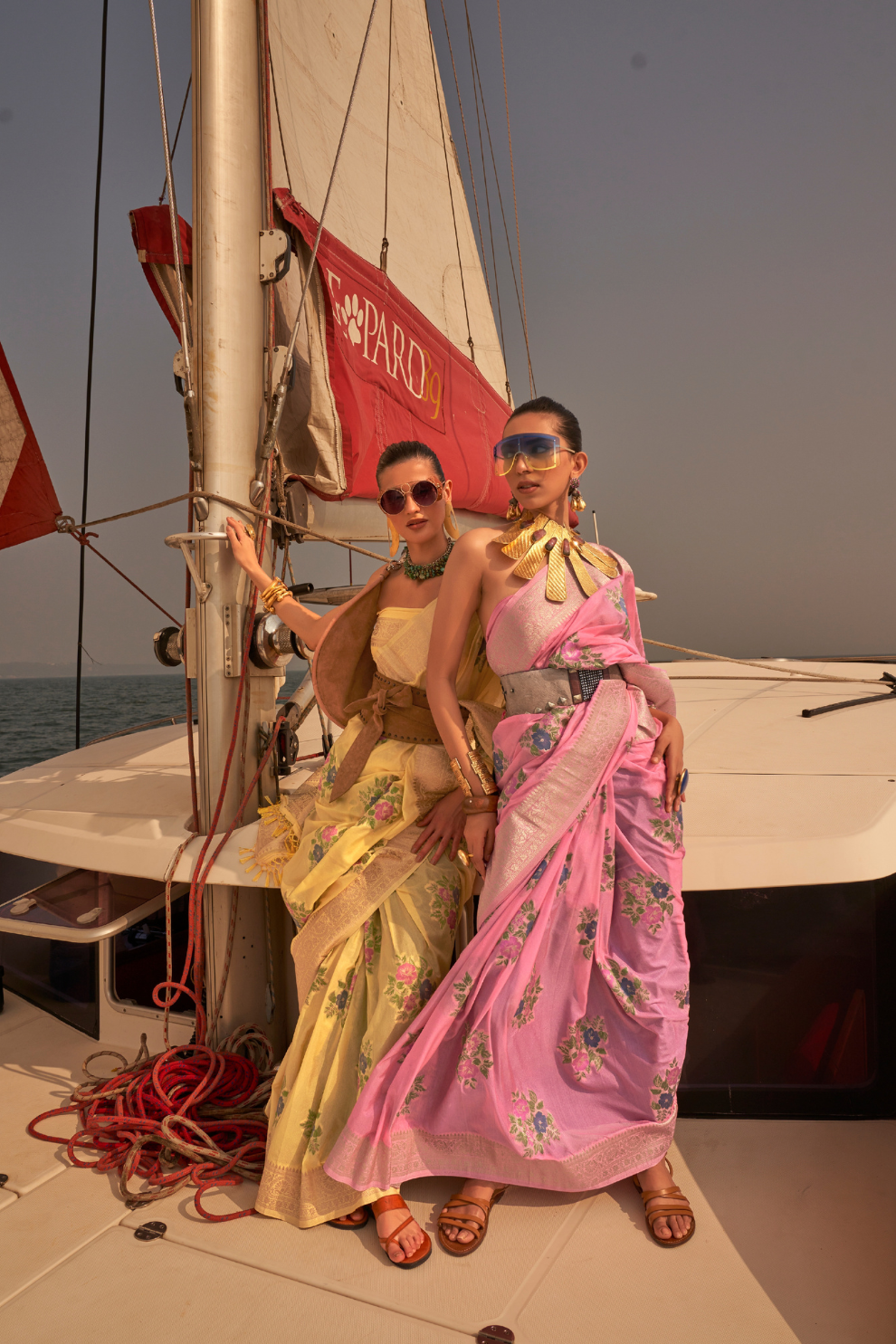 Chinon Nylon Saree with Elegant Handloom Weaving Design