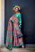 Contemporary Print Satin Crepe Saree with Chic Glossy Drape