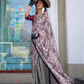 Contemporary Print Satin Crepe Saree with Chic Glossy Drape