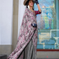 Contemporary Print Satin Crepe Saree with Chic Glossy Drape