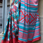 Contemporary Print Satin Crepe Saree with Chic Glossy Drape