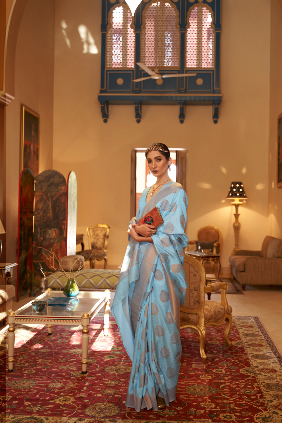 Handloom Woven Saree with Rich Copper Zari Detailing