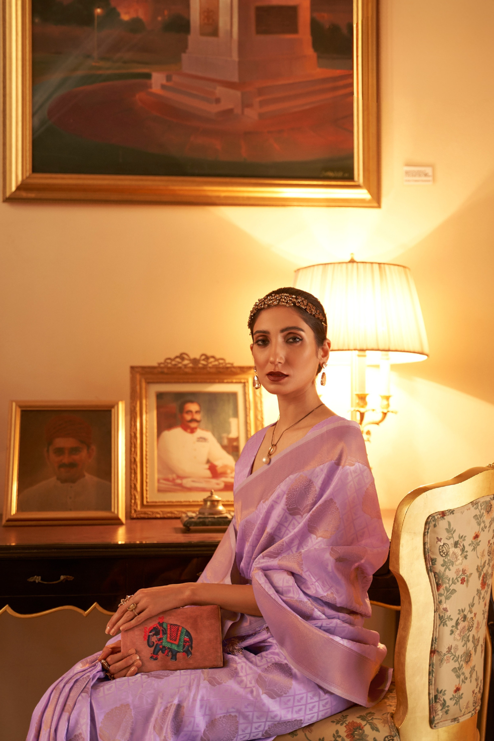 Handloom Woven Saree with Rich Copper Zari Detailing