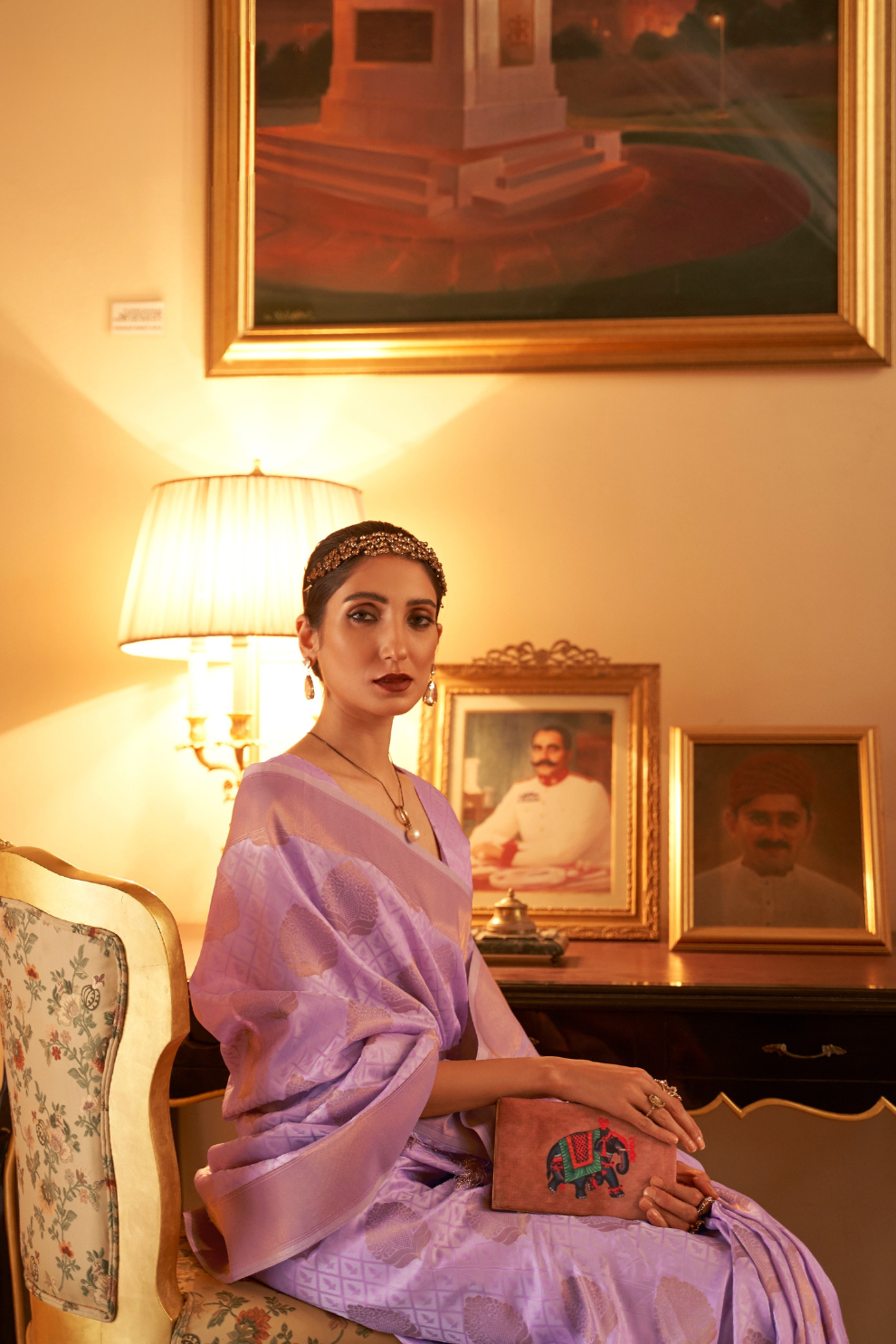 Handloom Woven Saree with Rich Copper Zari Detailing