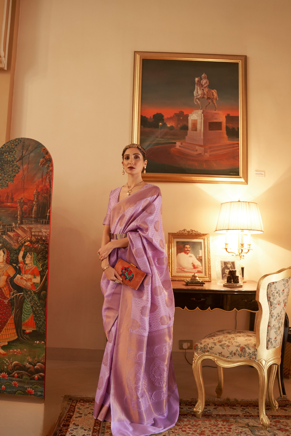 Handloom Woven Saree with Rich Copper Zari Detailing