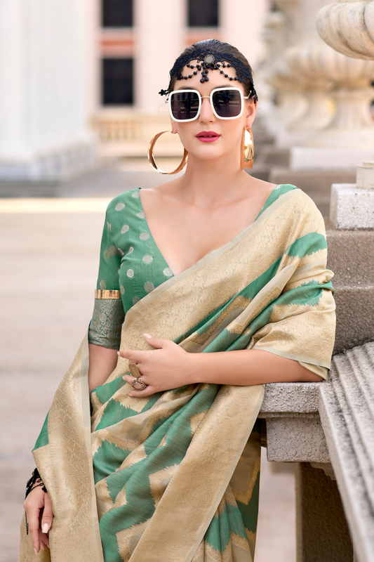 Cotton Linen Silk Saree with Subtle Texture - LaVante Fashion