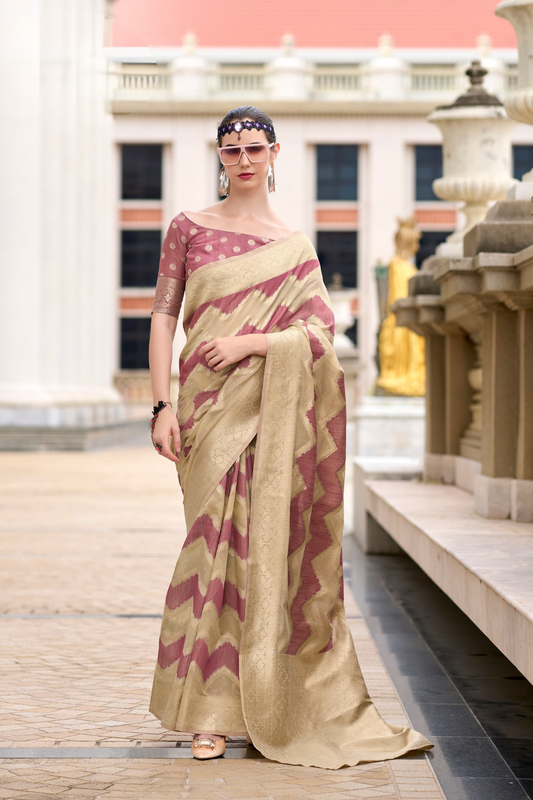 Cotton Linen Silk Saree with Subtle Texture - LaVante Fashion