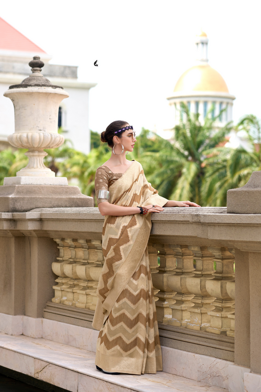 Cotton Linen Silk Saree with Subtle Texture - LaVante Fashion