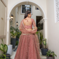 Designer Thread Sequin Embroidered Net Lehenga for Festive Wear
