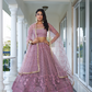 Designer Thread Sequin Embroidered Net Lehenga for Festive Wear