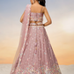 Chiffon Sequins And Thread Embroidery Lehenga Choli Dupatta