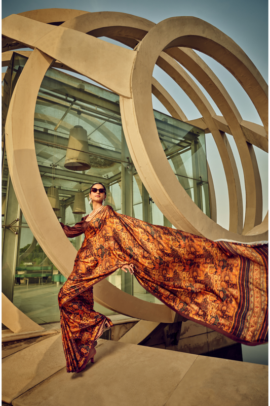 Vibrant Elegance in Digitally Printed Designer Sarees