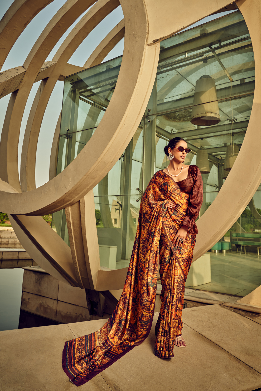Vibrant Elegance in Digitally Printed Designer Sarees