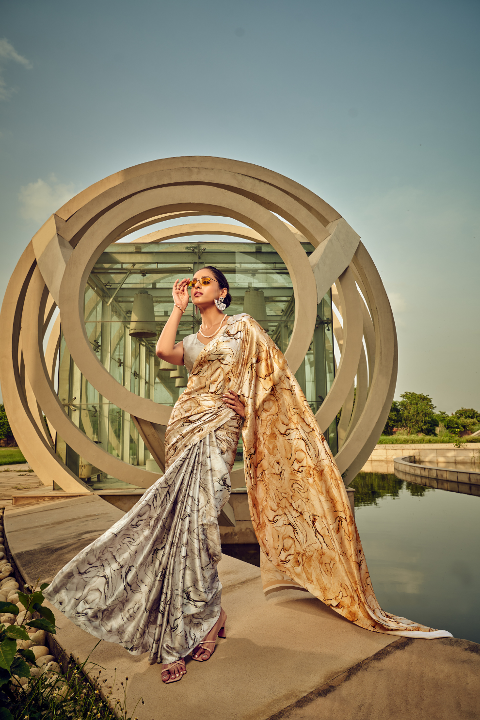 Vibrant Elegance in Digitally Printed Designer Sarees