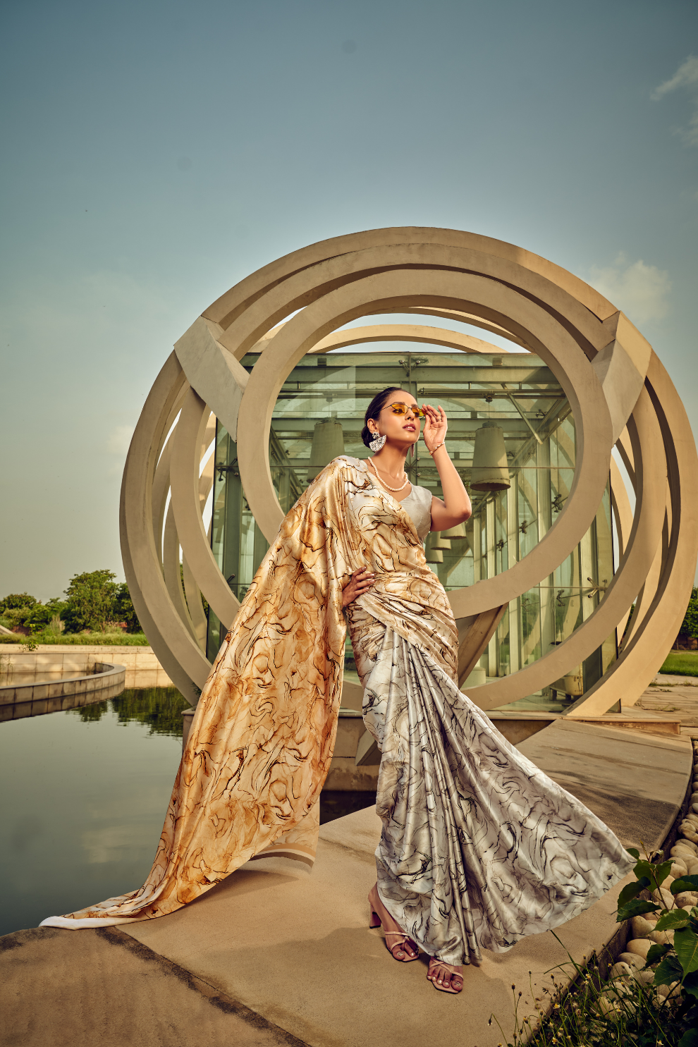 Vibrant Elegance in Digitally Printed Designer Sarees