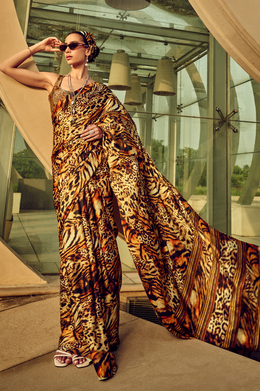 Vibrant Elegance in Digitally Printed Designer Sarees