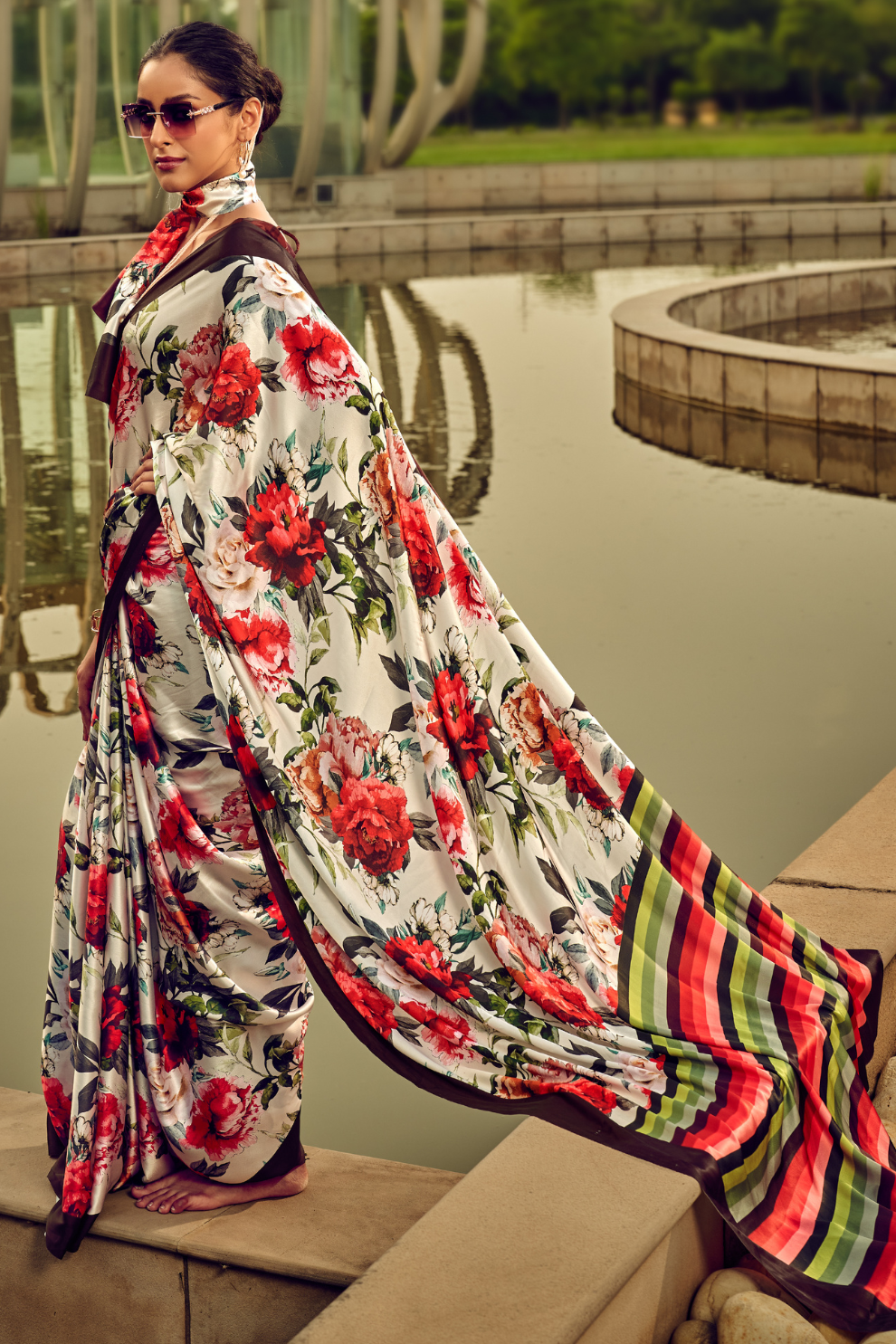 Vibrant Elegance in Digitally Printed Designer Sarees